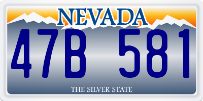 NV license plate 47B581