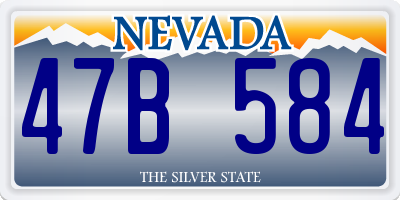 NV license plate 47B584