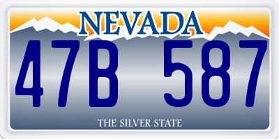 NV license plate 47B587