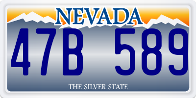 NV license plate 47B589