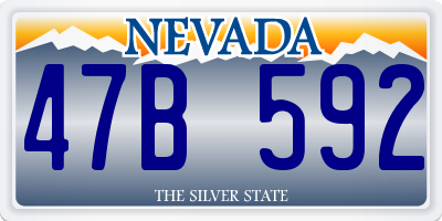 NV license plate 47B592