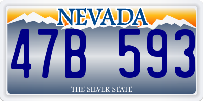 NV license plate 47B593