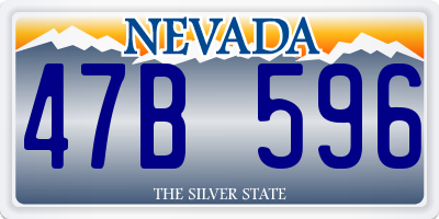 NV license plate 47B596