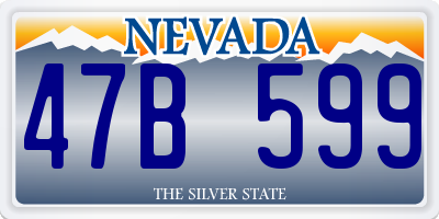 NV license plate 47B599