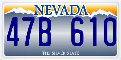 NV license plate 47B610