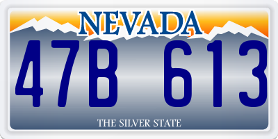 NV license plate 47B613