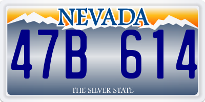 NV license plate 47B614