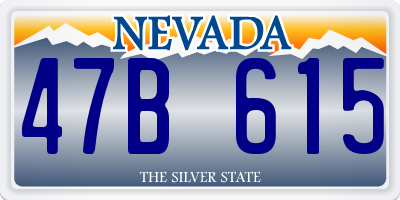 NV license plate 47B615