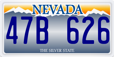 NV license plate 47B626
