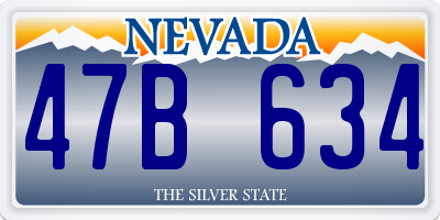 NV license plate 47B634