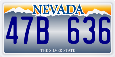 NV license plate 47B636