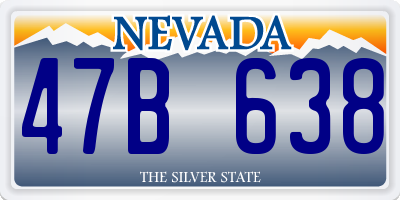 NV license plate 47B638