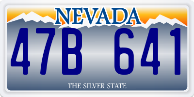 NV license plate 47B641