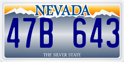 NV license plate 47B643