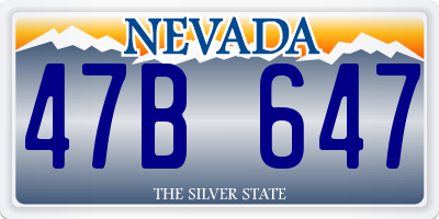 NV license plate 47B647