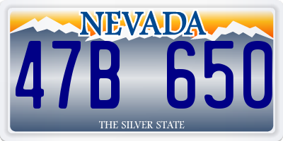 NV license plate 47B650