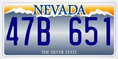 NV license plate 47B651