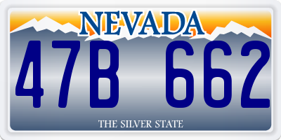 NV license plate 47B662