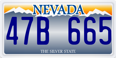 NV license plate 47B665
