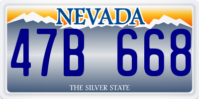NV license plate 47B668