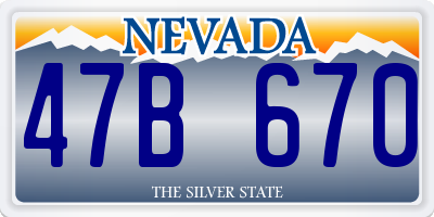 NV license plate 47B670