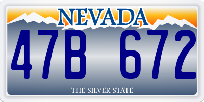 NV license plate 47B672