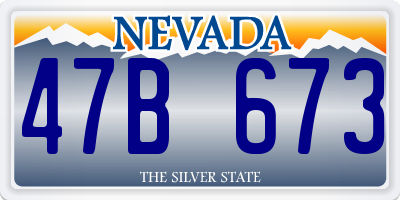 NV license plate 47B673