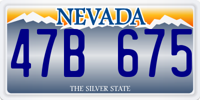 NV license plate 47B675