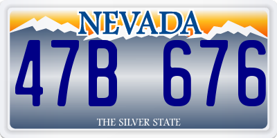 NV license plate 47B676