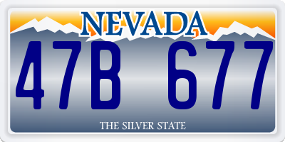 NV license plate 47B677