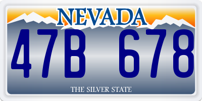 NV license plate 47B678