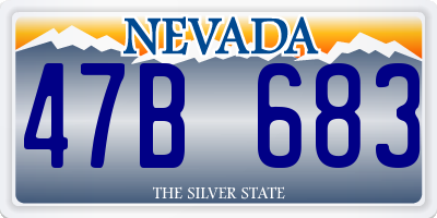 NV license plate 47B683