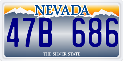 NV license plate 47B686