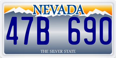 NV license plate 47B690