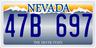 NV license plate 47B697