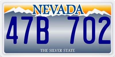 NV license plate 47B702