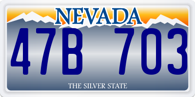 NV license plate 47B703