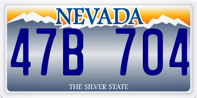 NV license plate 47B704