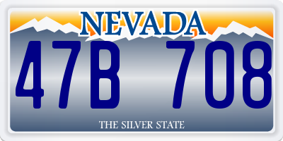 NV license plate 47B708