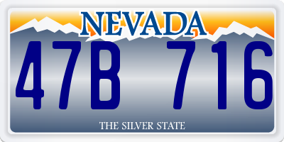 NV license plate 47B716