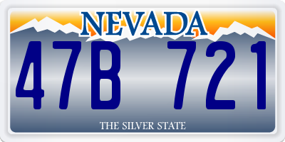 NV license plate 47B721