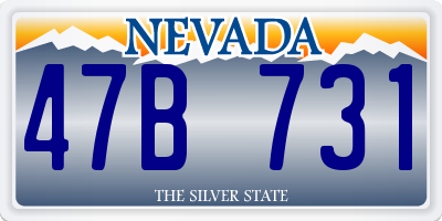 NV license plate 47B731