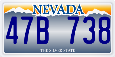 NV license plate 47B738
