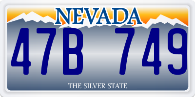 NV license plate 47B749