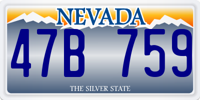 NV license plate 47B759