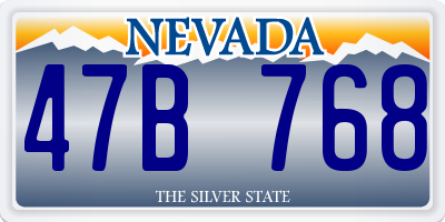 NV license plate 47B768