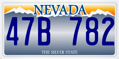 NV license plate 47B782