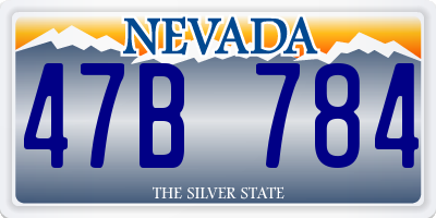 NV license plate 47B784