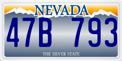 NV license plate 47B793