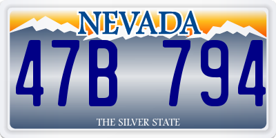 NV license plate 47B794